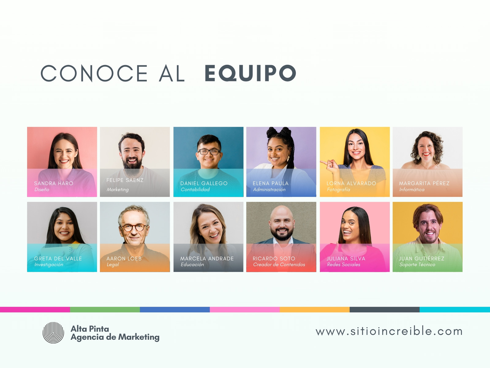Grafica Conoce al Equipo de Trabajo Moderno Colorido