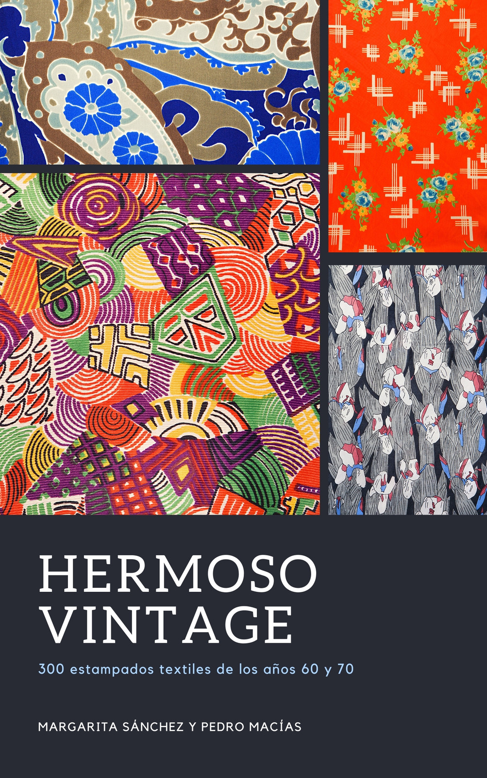 Colorido Vintage Textil Diseños Collage Libro Electrónico Portada