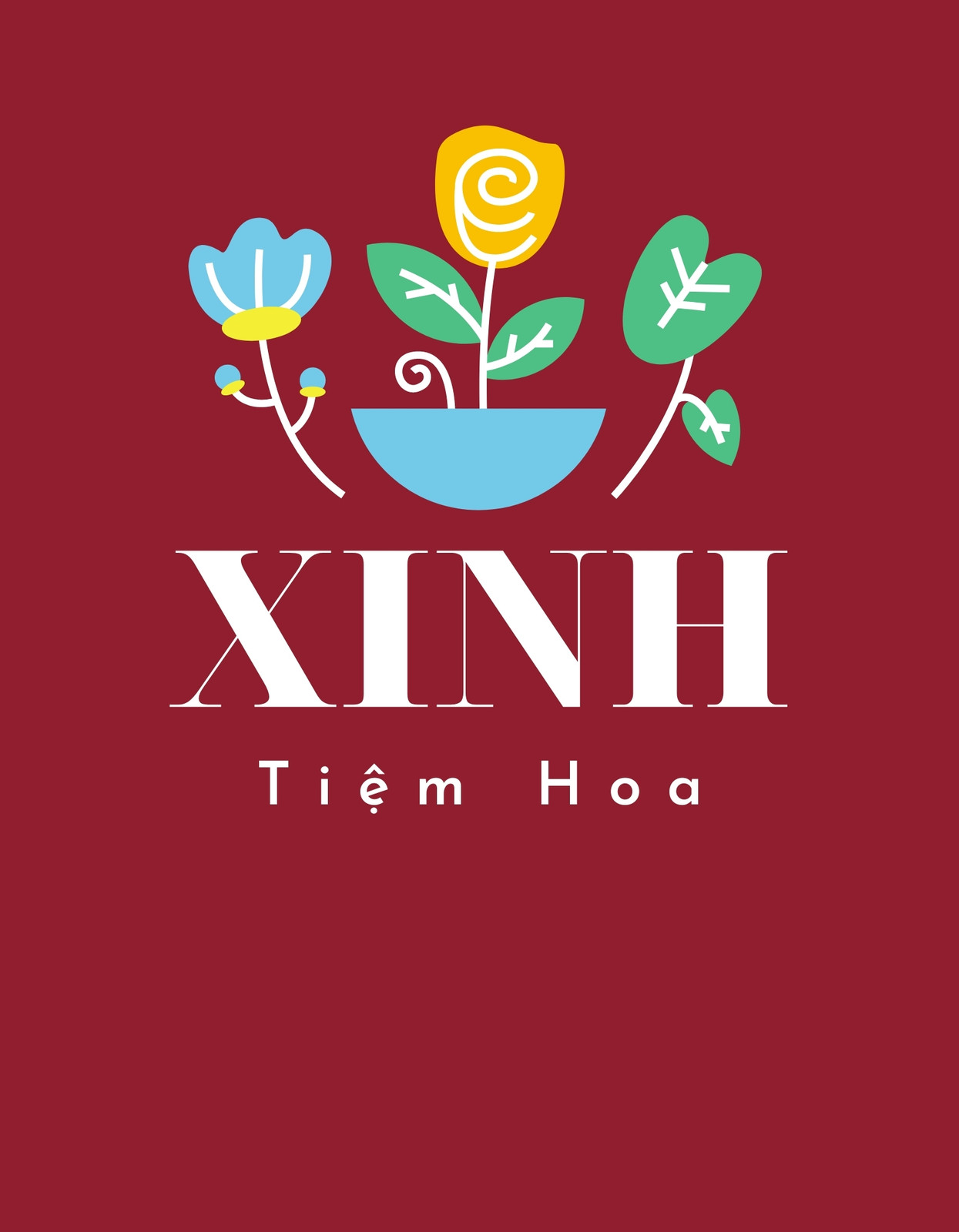 Áo thun logo tiệm hoa Xinh Áo thun logo tiệm hoa Xinh