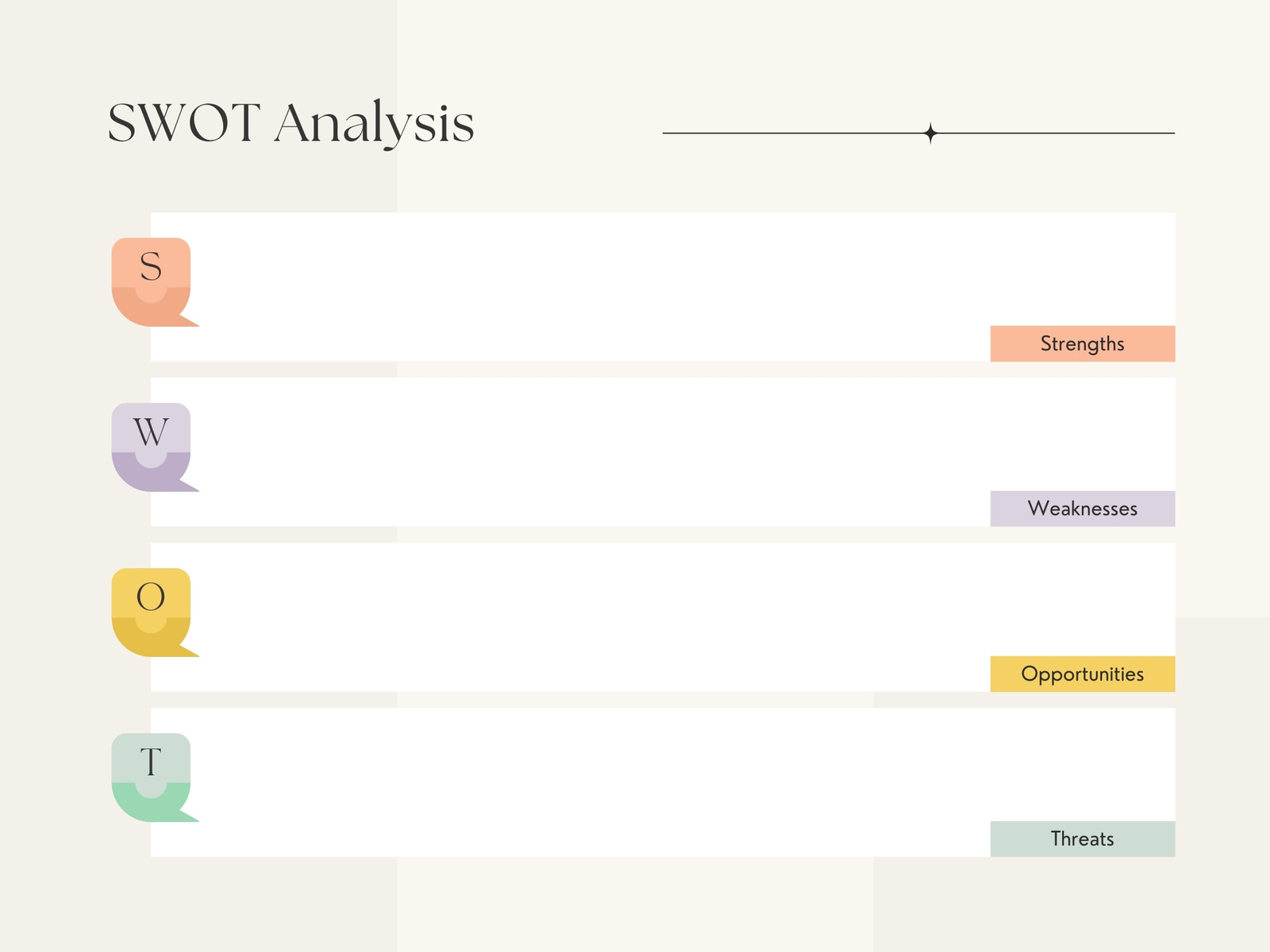 Beige Pastel Minimalist SWOT Analysis Graph