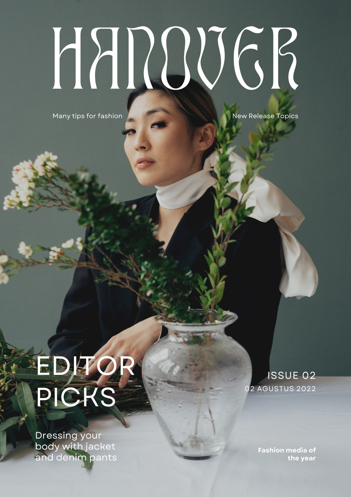White Aesthetic Fashion Editorial Magazine Cover