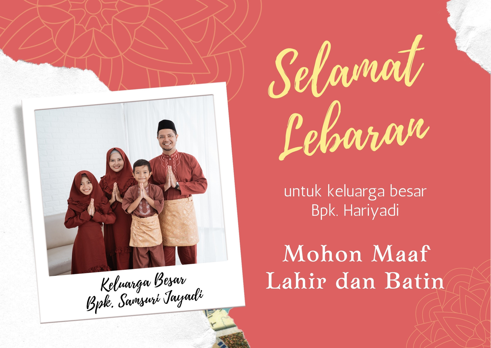 Pink Simple Fun Kartu Ucapan Idul Fitri