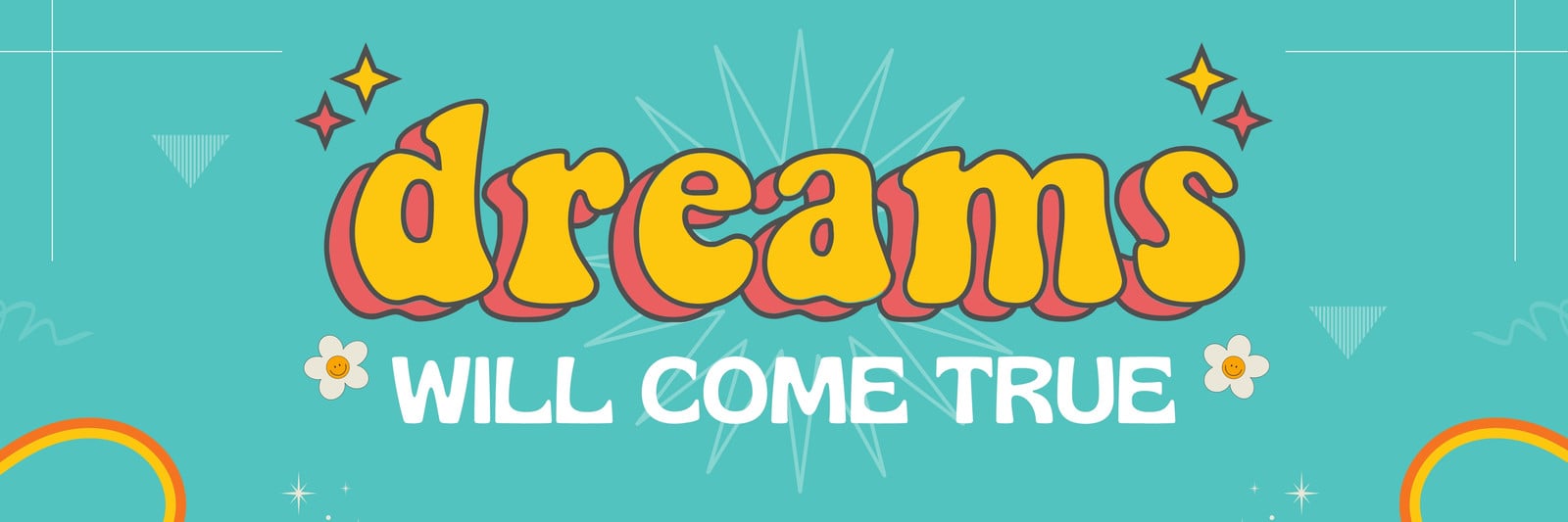 Blue Yellow Retro Quotes Twitter Header