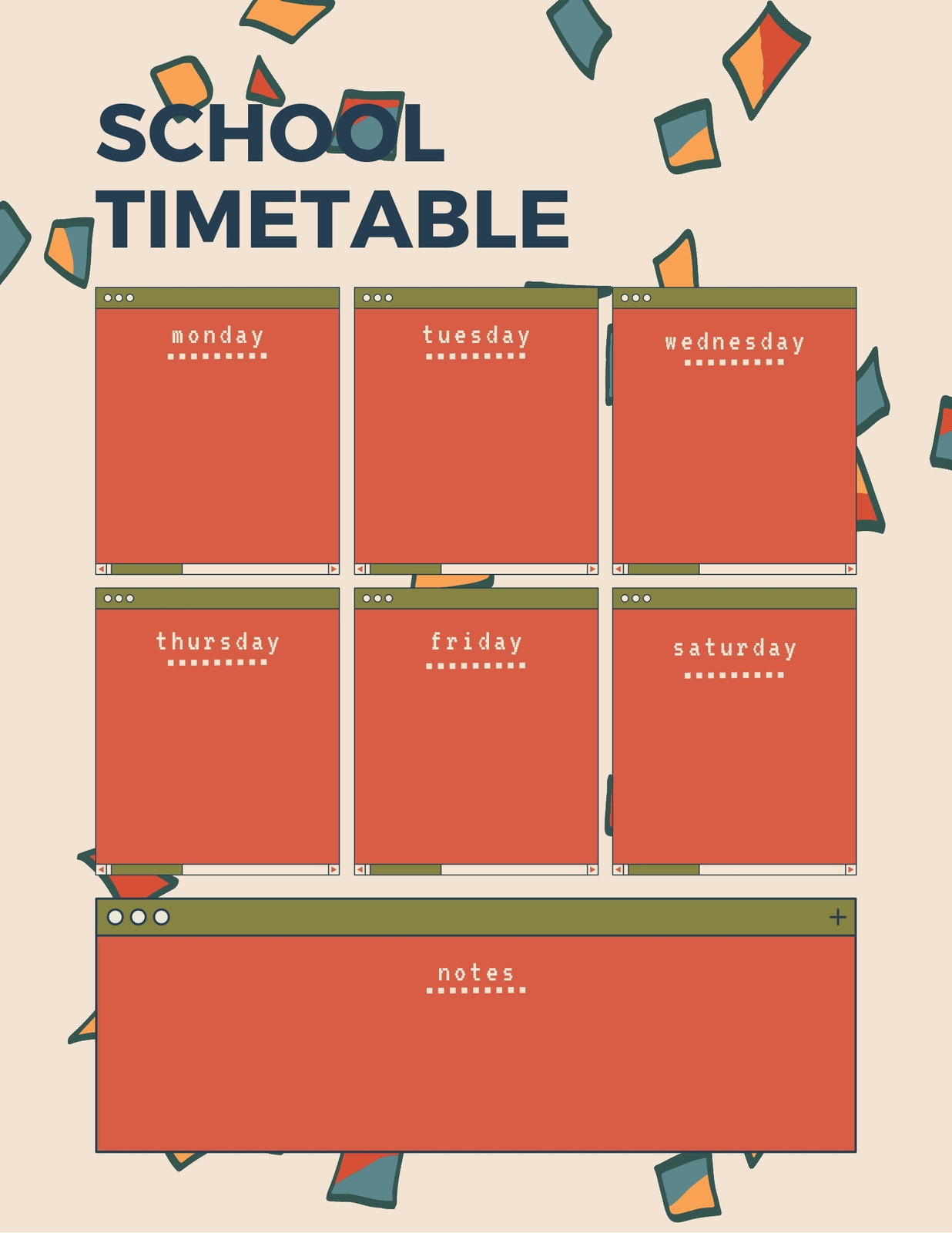 School Timetable View Page 8 - Free and customizable timetable templates | Canva