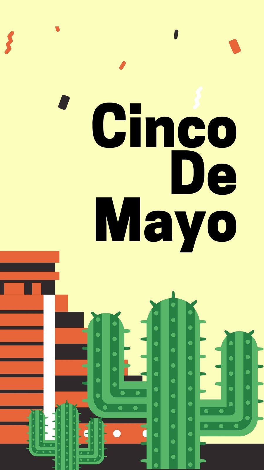Pastel Yellow Green and Orange Creative Cinco De Mayo Instagram Story
