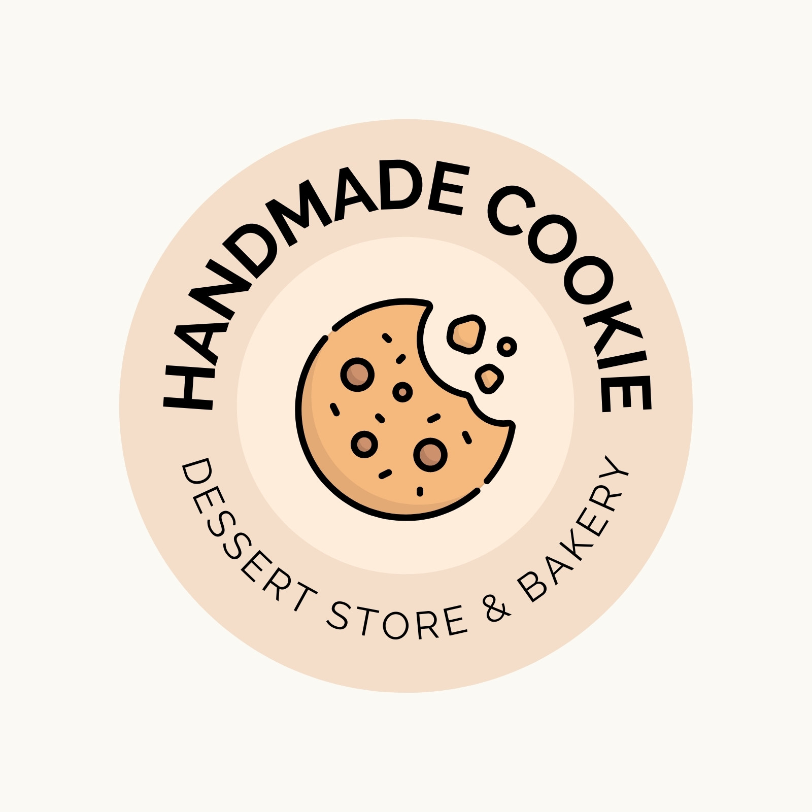 Beige Minimal and Modern Handmade Cookie Logo - Circle Sticker Beige Minimal and Modern Handmade Cookie Logo - Circle Sticker