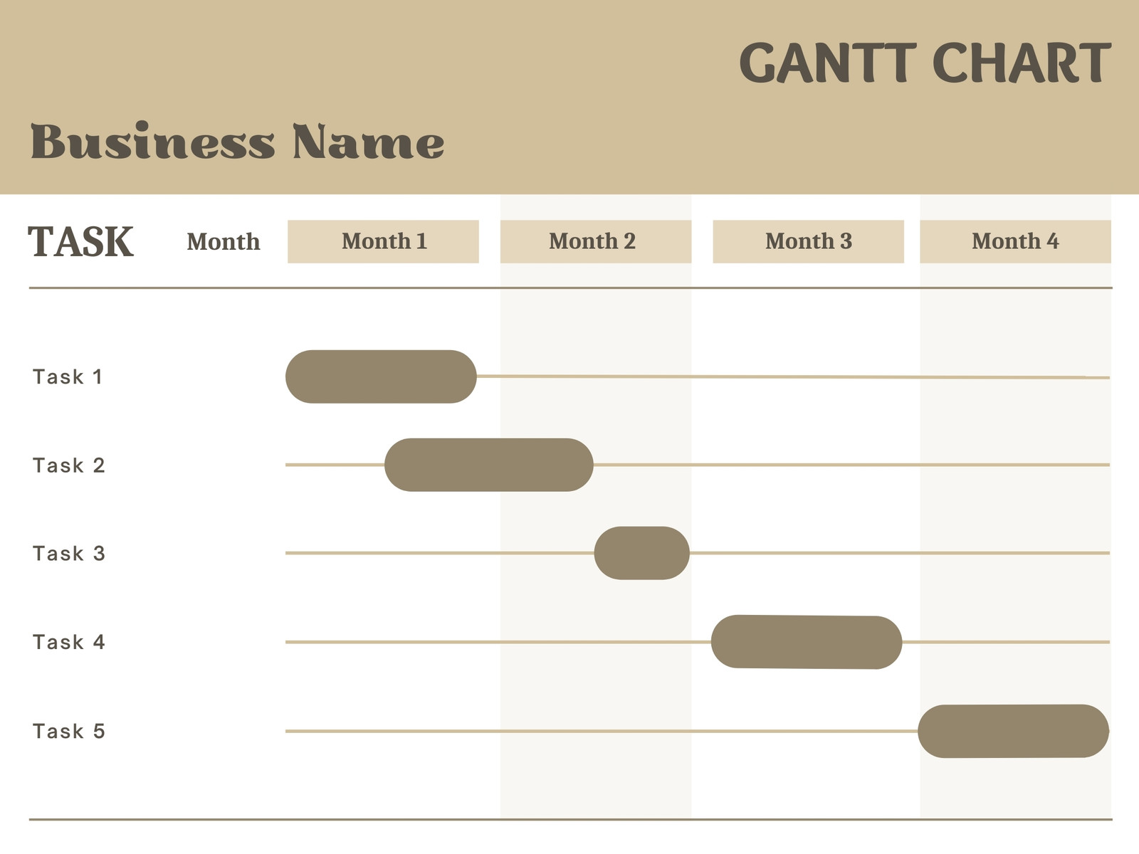 Brown Plain Gantt Chart