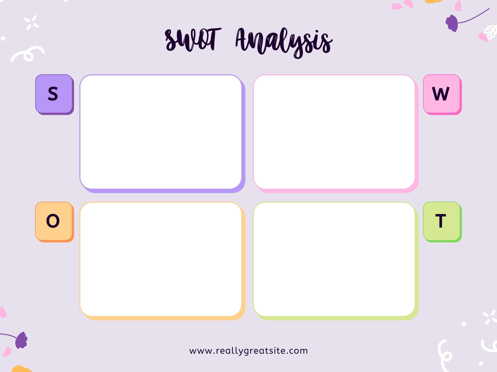 Purple Modern Abstract Business SWOT Analysis Graph 