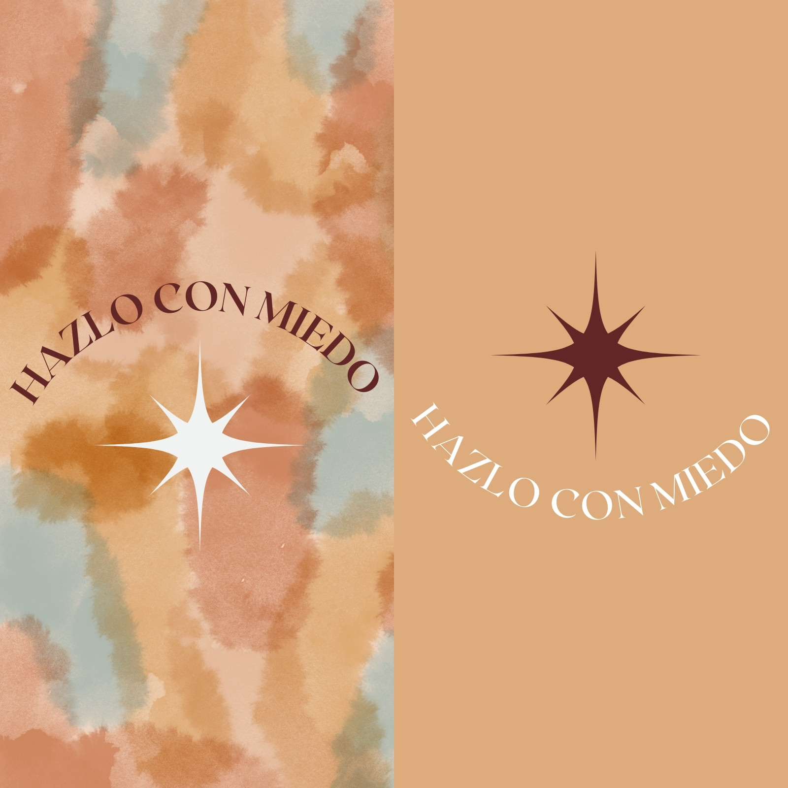 Watercolor hazlo con miedo frase 