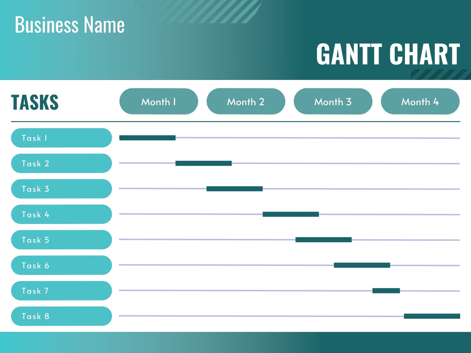 Blue and Green Corporate Gantt Chat