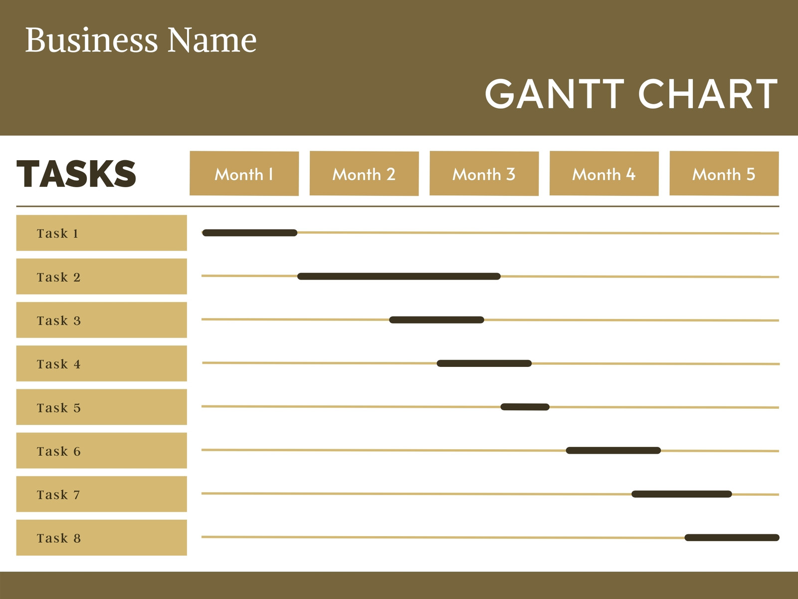 Brown Simple Task Gantt Chart