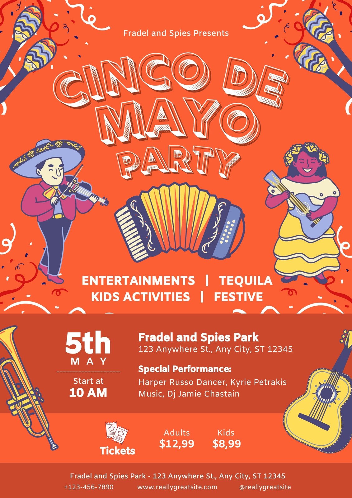 Five May Mexico Cinco De Mayo Flyer