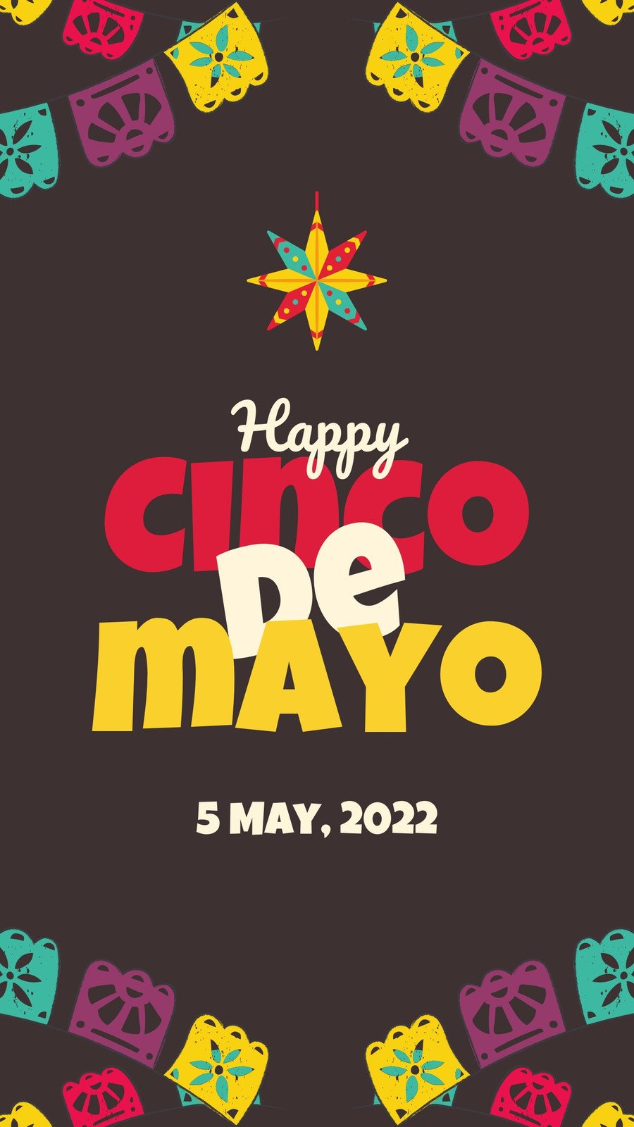 Colorful Illustrated Happy Cinco De Mayo Instagram Story
