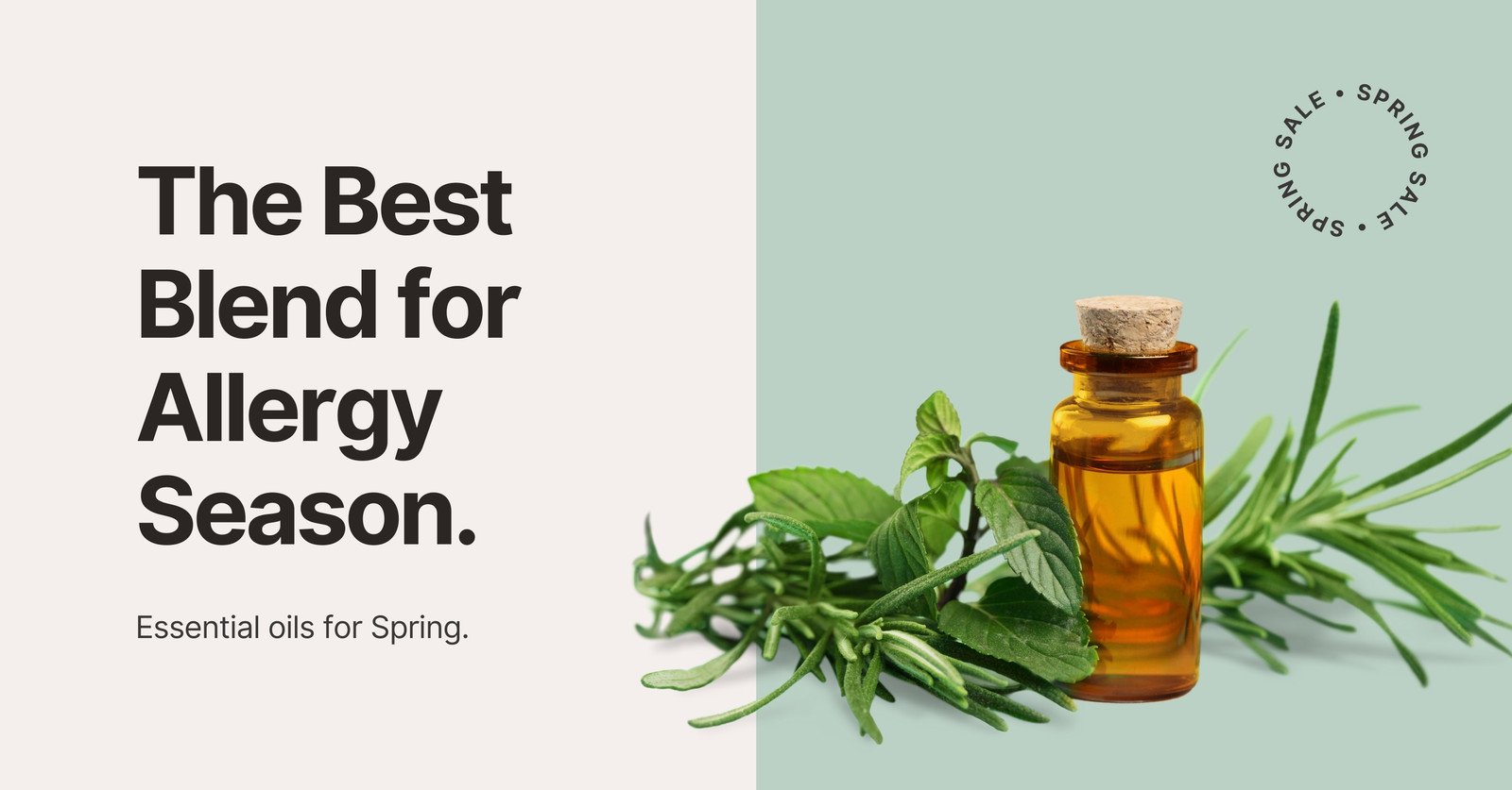 Green Spring Sale Essential Oil Product Facebook Ad