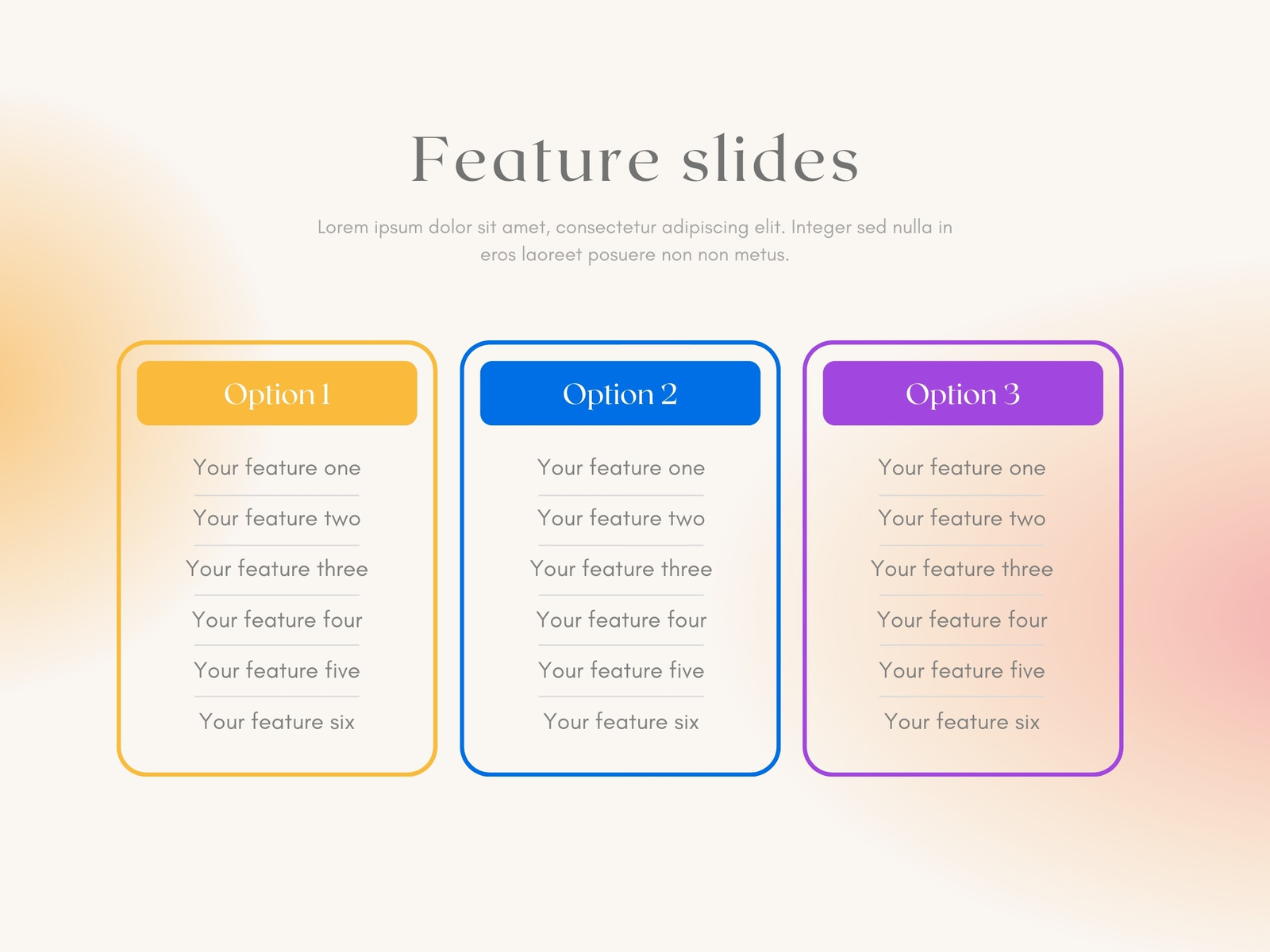 Modern Feature List Slides Graph