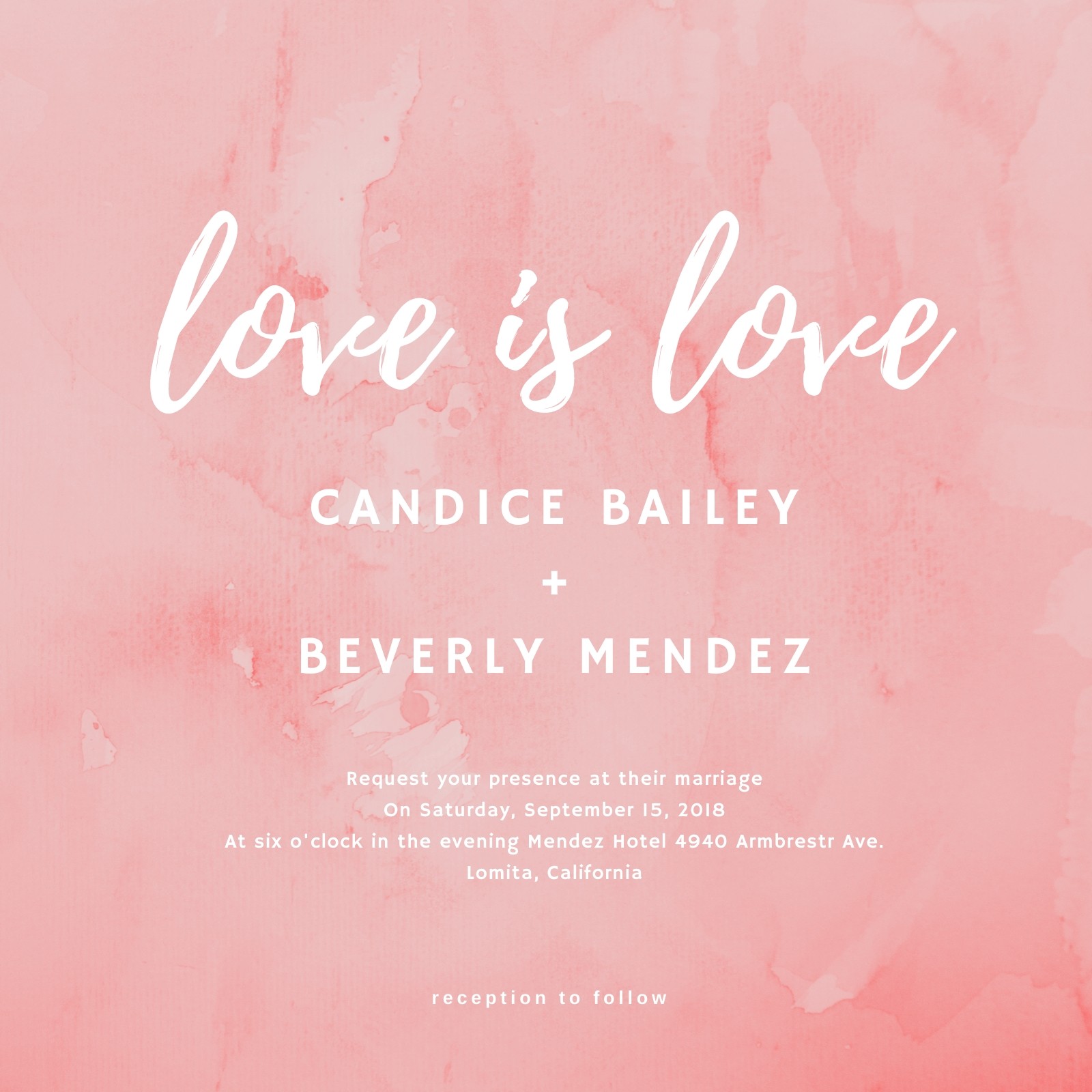 Pink Lesbian Wedding Invitation Pink Lesbian Wedding Invitation