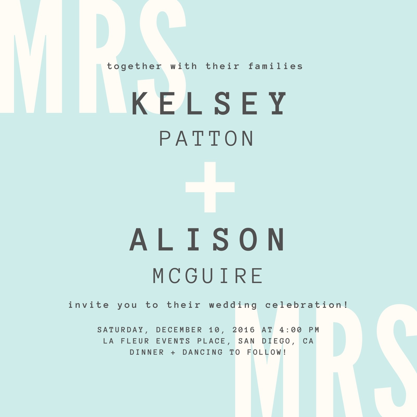 Lesbian Wedding Wedding Invitation