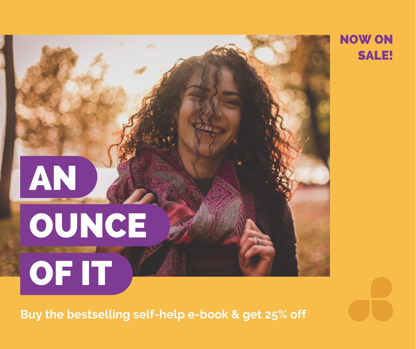 Yellow and Purple Self-help e-Book Announcement / Offer Education Facebook Post