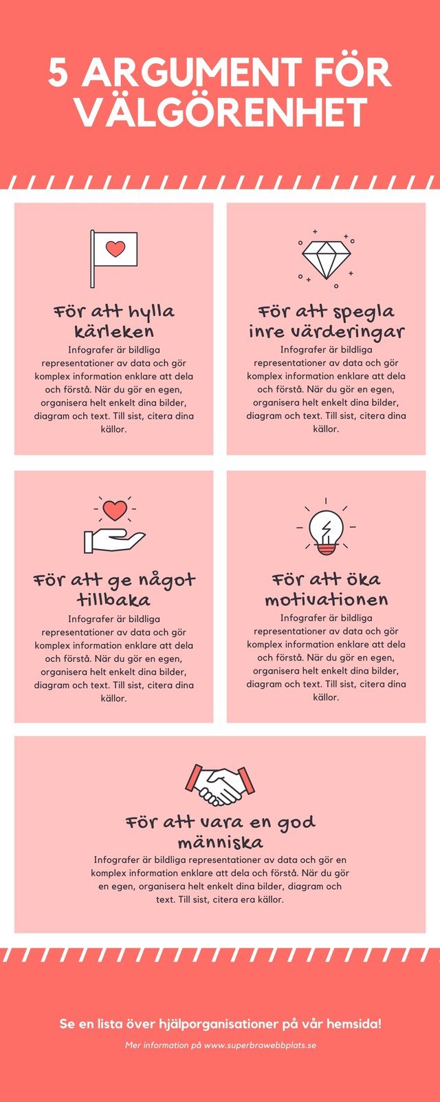 Röd Skäl för att Skänka till Välgörenhet Infografik