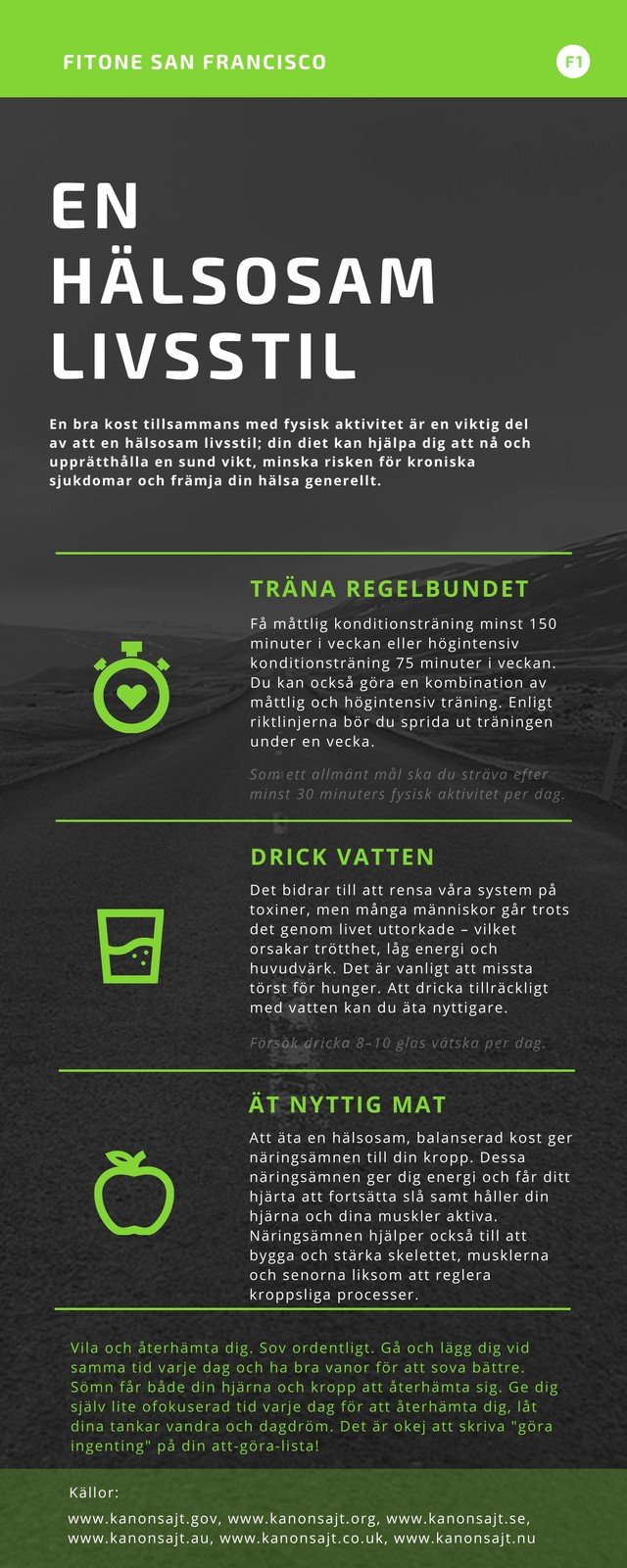 Ha en hälsosam livsstil Infografik