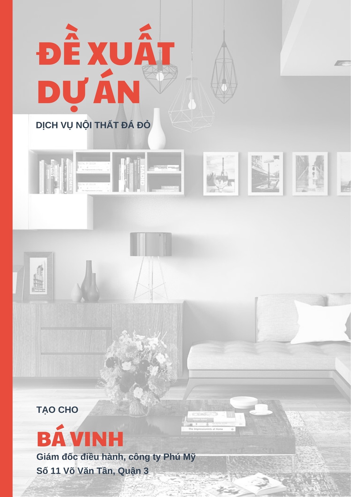 Mẫu đề xuất thiết kế nội thất đỏ xám trắng Mẫu đề xuất thiết kế nội thất đỏ xám trắng