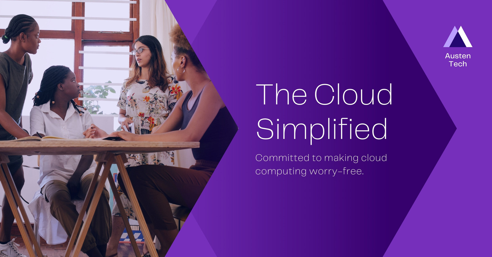 Technology Professional/Business Services LinkedIn Single Image Ad in Violet White Professional Gradients Style