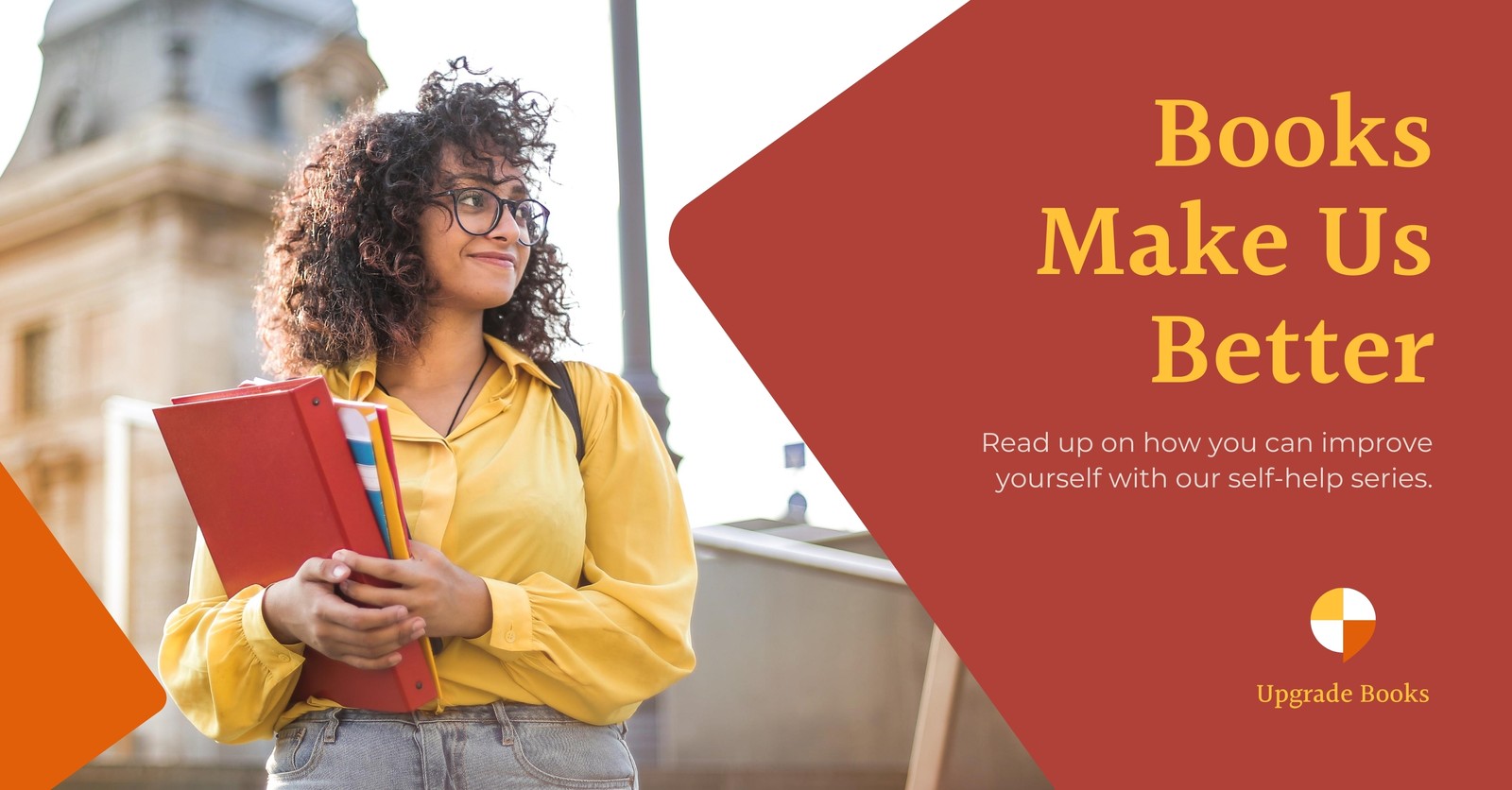 Orange Casual Corporate Self-Help eBooks Education LinkedIn Single Image Ad