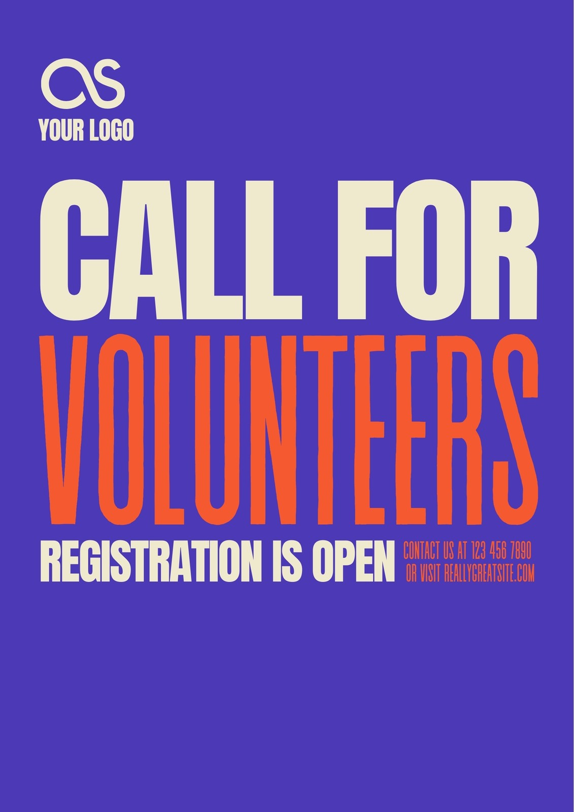 Purple and Orange Bold Nonprofit Flyer