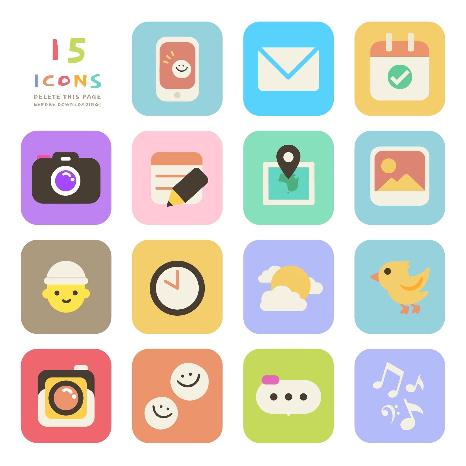 Blue and Cream Cute Icons Icon Set Blue and Cream Cute Icons Icon Set