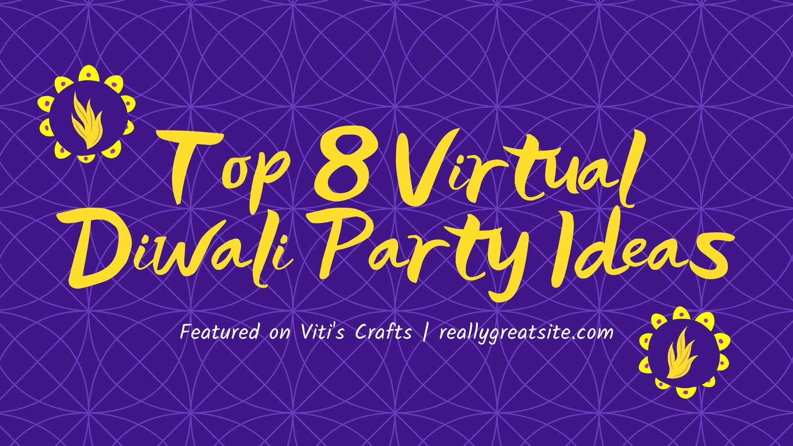 Indigo and Yellow Illustrated Diwali Greeting Folded Card