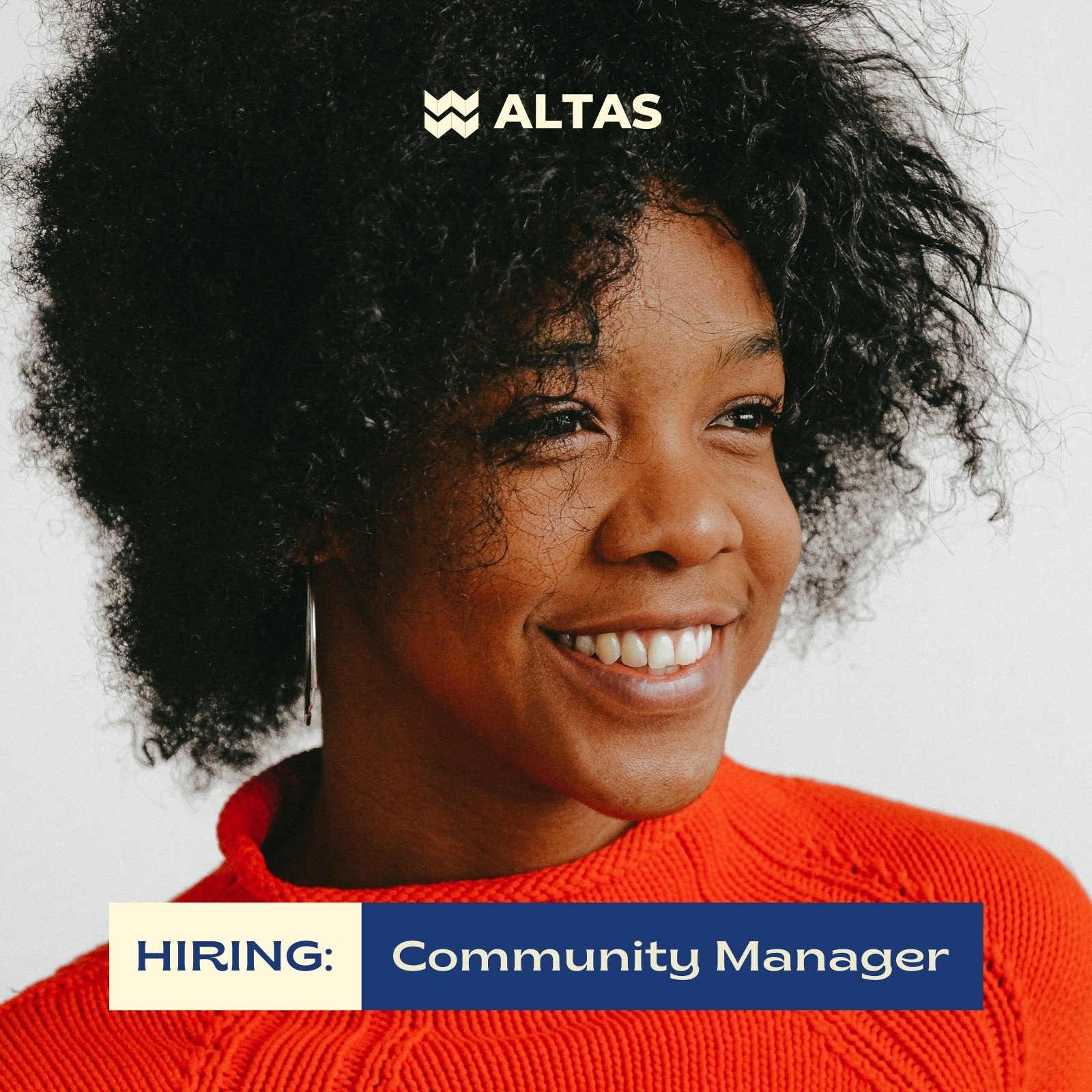 Blue and Beige Woman Pop of Element Hiring Announcement Non-static LinkedIn Post