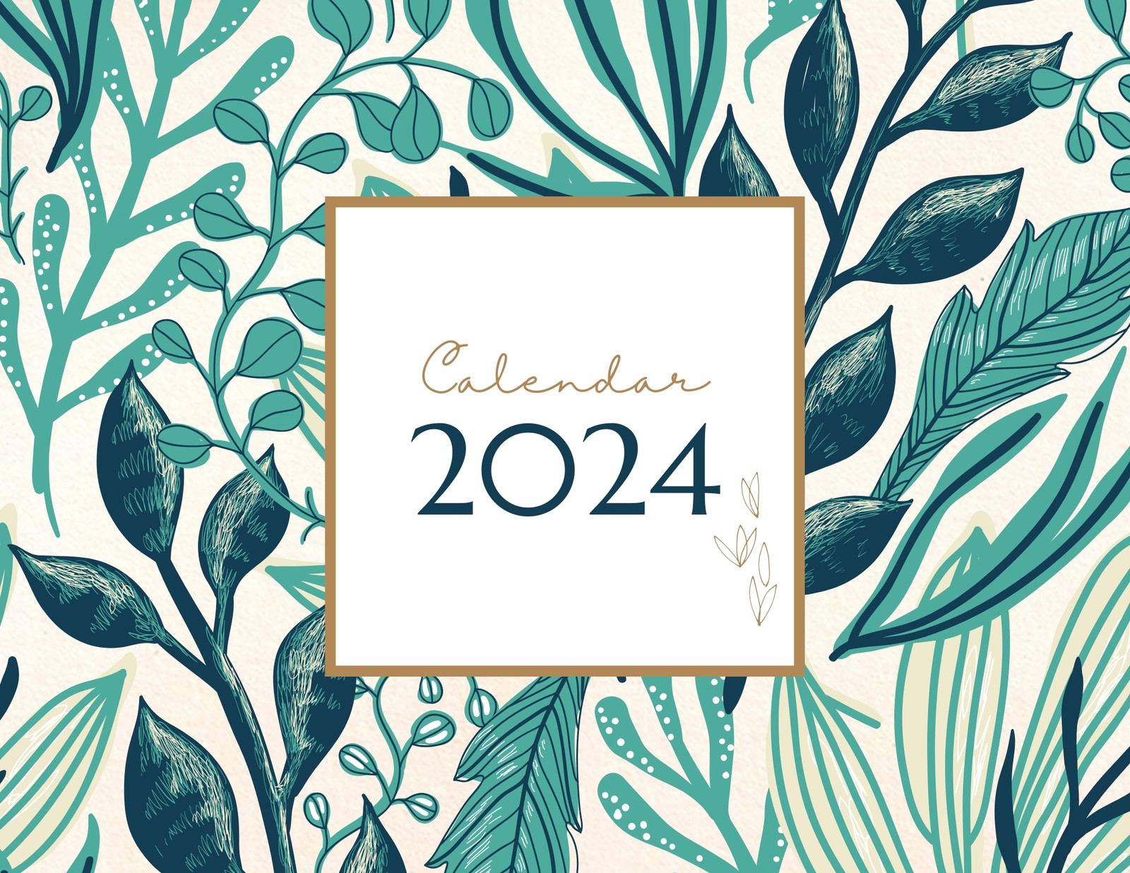 Green and Gold Foliage Handmade Organic Kids Wall Calendar Green and Gold Foliage Handmade Organic Kids Wall Calendar