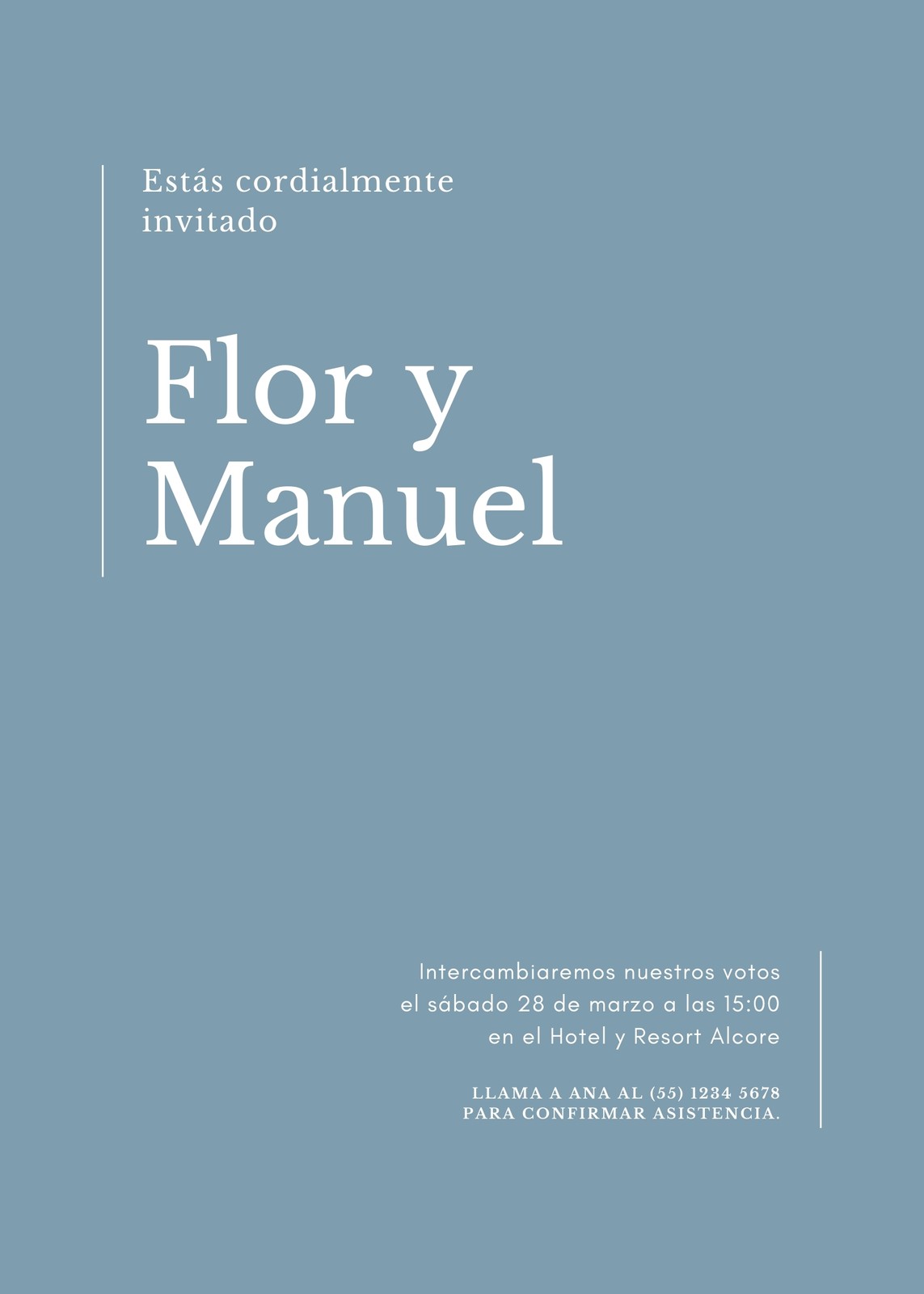 Gris Elegante Minimalista Color Invitación de Boda