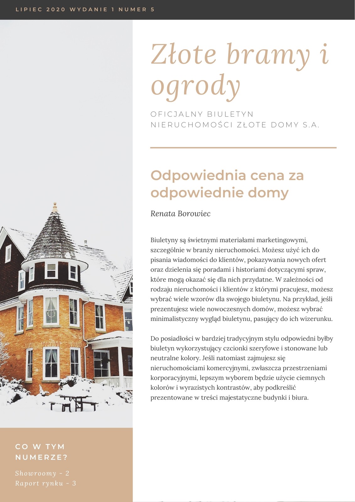 Złoty i Grafitowy Nieruchomości Biuletyn