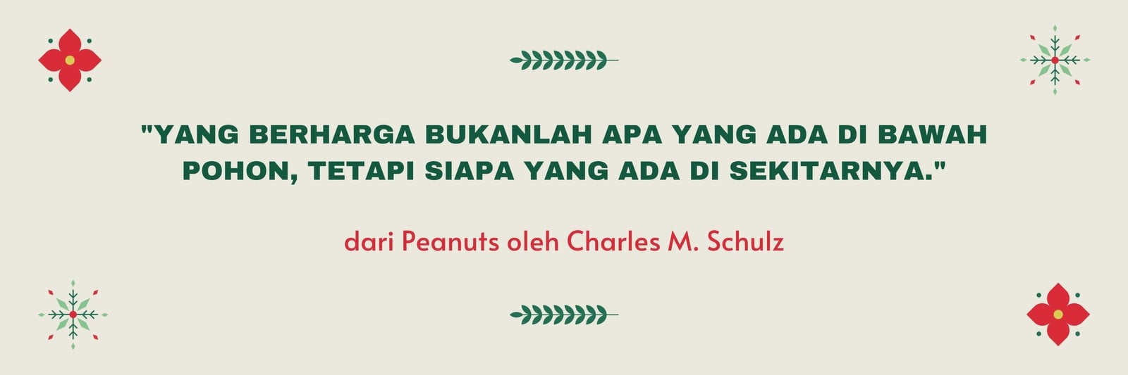 Tajuk Twitter Kutipan Hari Libur Tipografi Tebal Hijau Merah dan Krem