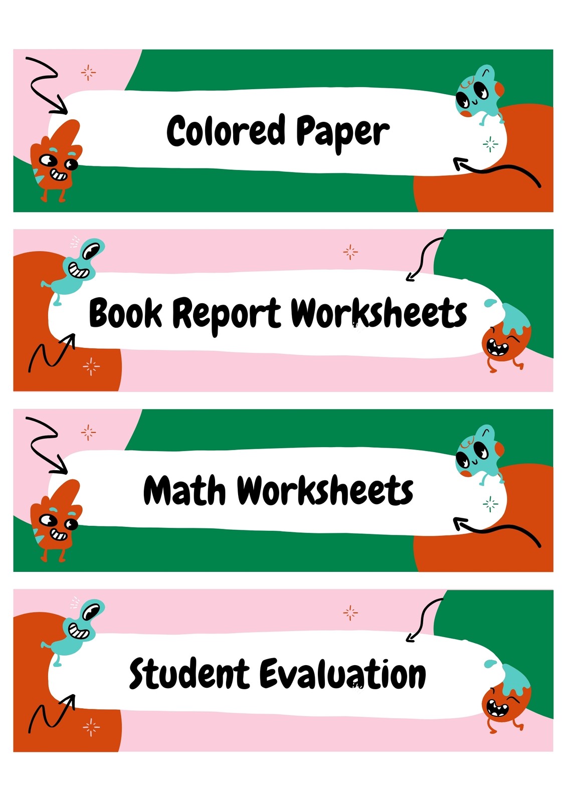 Playful Blobs Folder Label