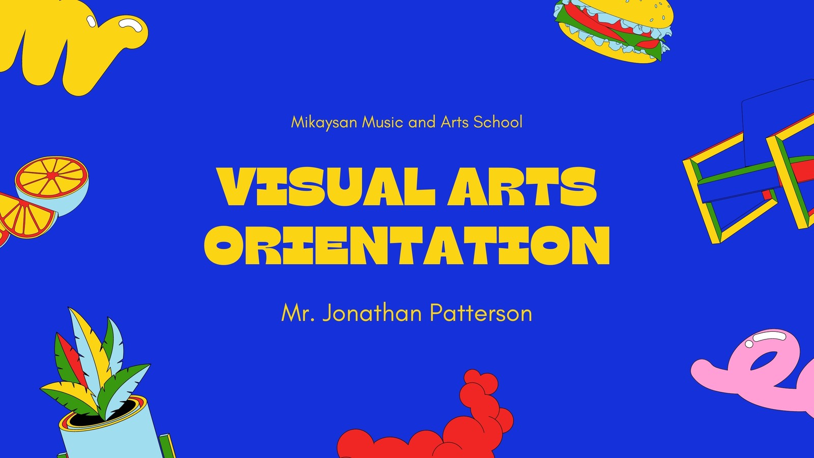 Colorful Psychedelic Modern Retro Visual Arts Class Orientation Education Presentation