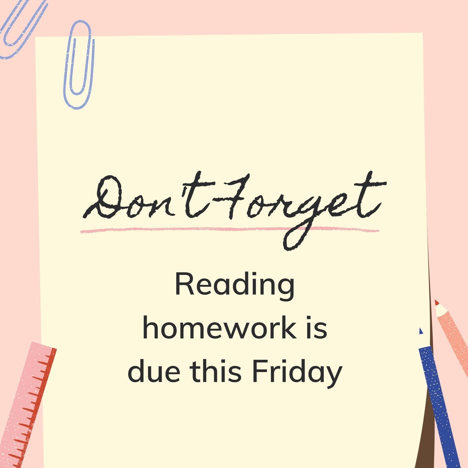 Pink and Cream Illustration Classroom Announcement Pink and Cream Illustration Classroom Announcement