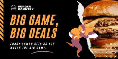 Orange and Black Burger Graphic Dynamic Sports Football Promo Banner