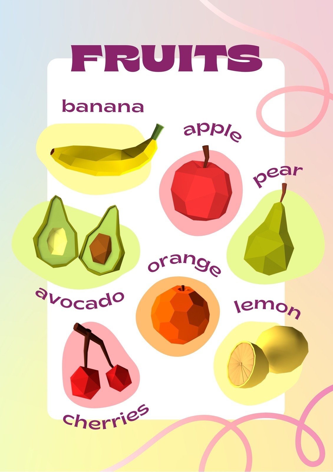 Colorful Fruits Poster