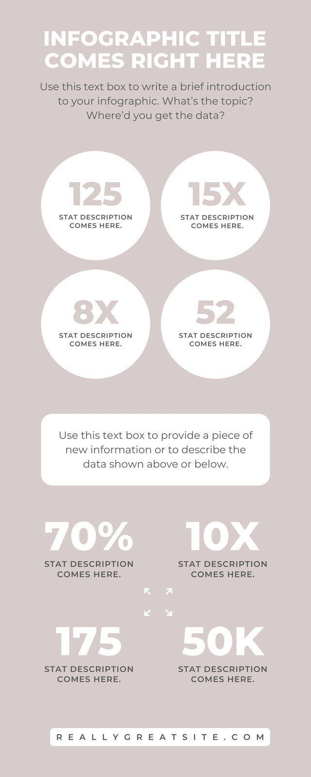 Infographic Template White Rounds Big Numbers Solid Light Pink Background Feminine Style