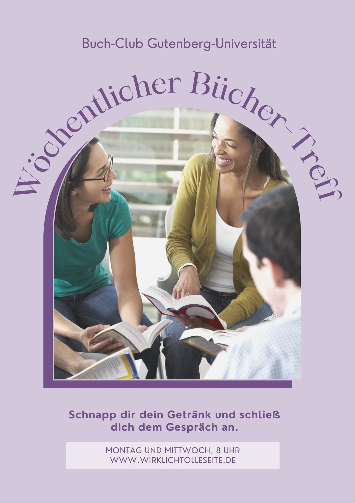 Lila Collage Buch Für meinen Schulclub werben Flyer Lila Collage Buch Für meinen Schulclub werben Flyer