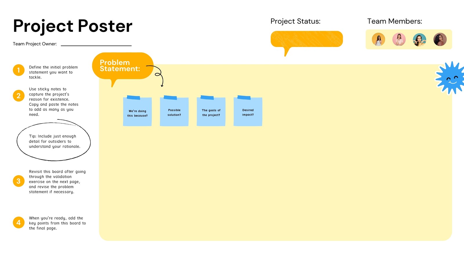 Yellow and Orange Foundational Project Poster Online Whiteboard