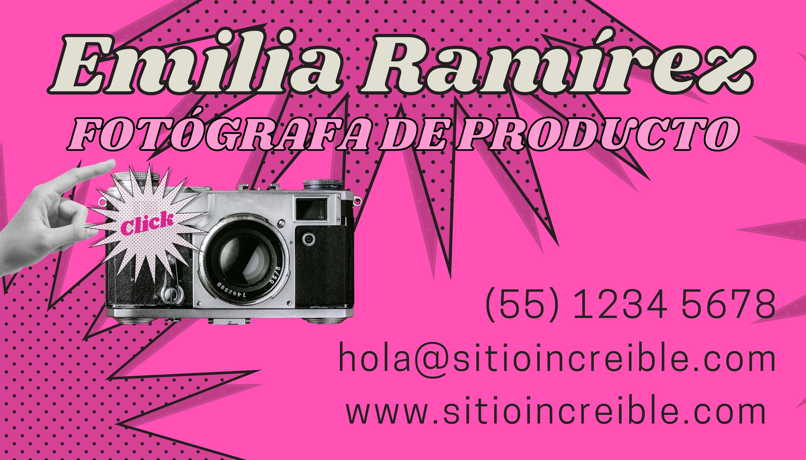 Tarjeta de presentación fotógrafa de producto vintage retro collage rosa