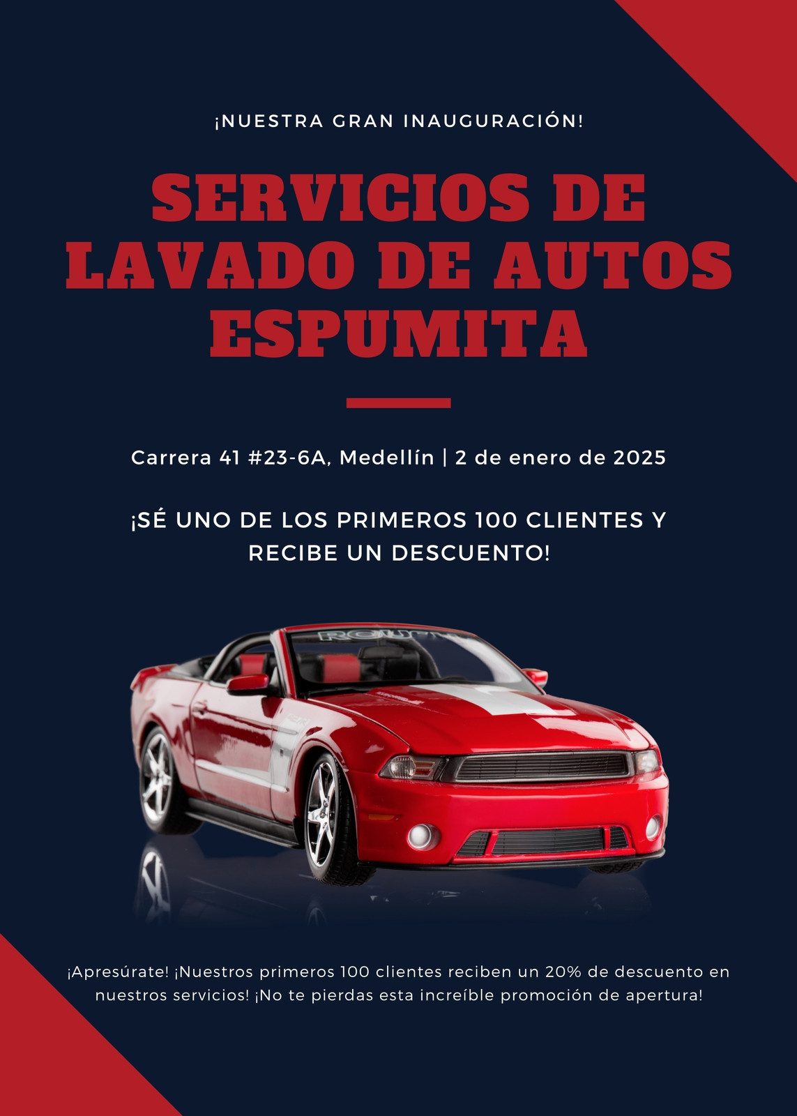 Rojo Brillante Auto Volante para Lavaderos de Carros Rojo Brillante Auto Volante para Lavaderos de Carros