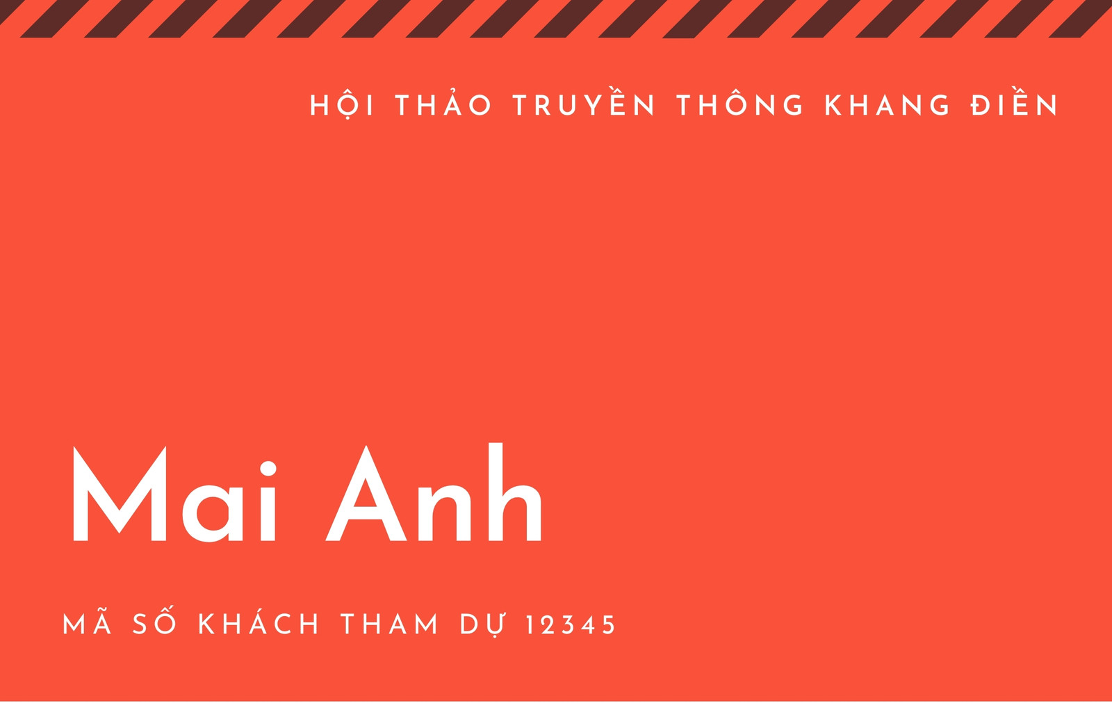 Mẫu thẻ hội thảo sọc đỏ trắng Mẫu thẻ hội thảo sọc đỏ trắng
