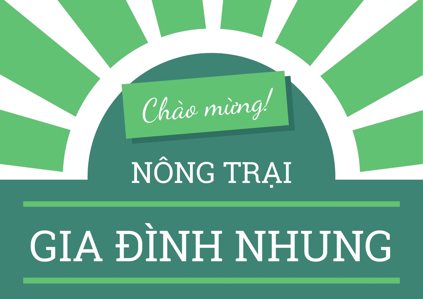 Biển chào mừng nông trại xanh lá Biển chào mừng nông trại xanh lá