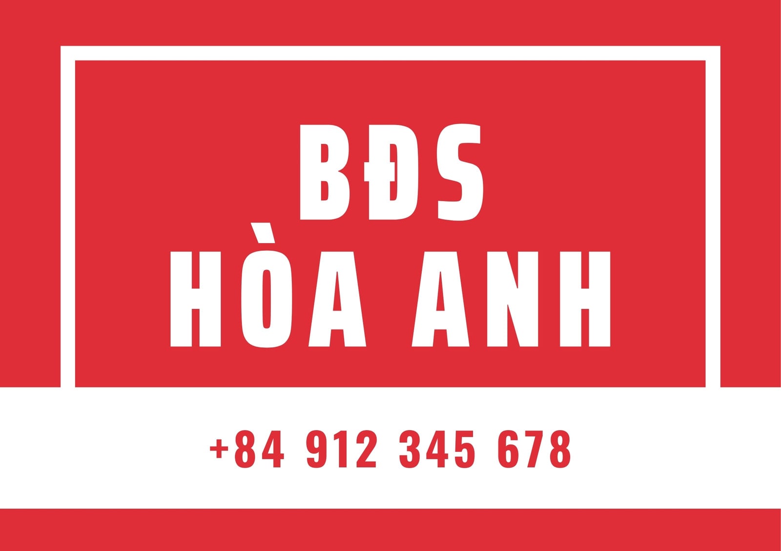 Mẫu biển hiệu bất động sản đỏ trắng Mẫu biển hiệu bất động sản đỏ trắng