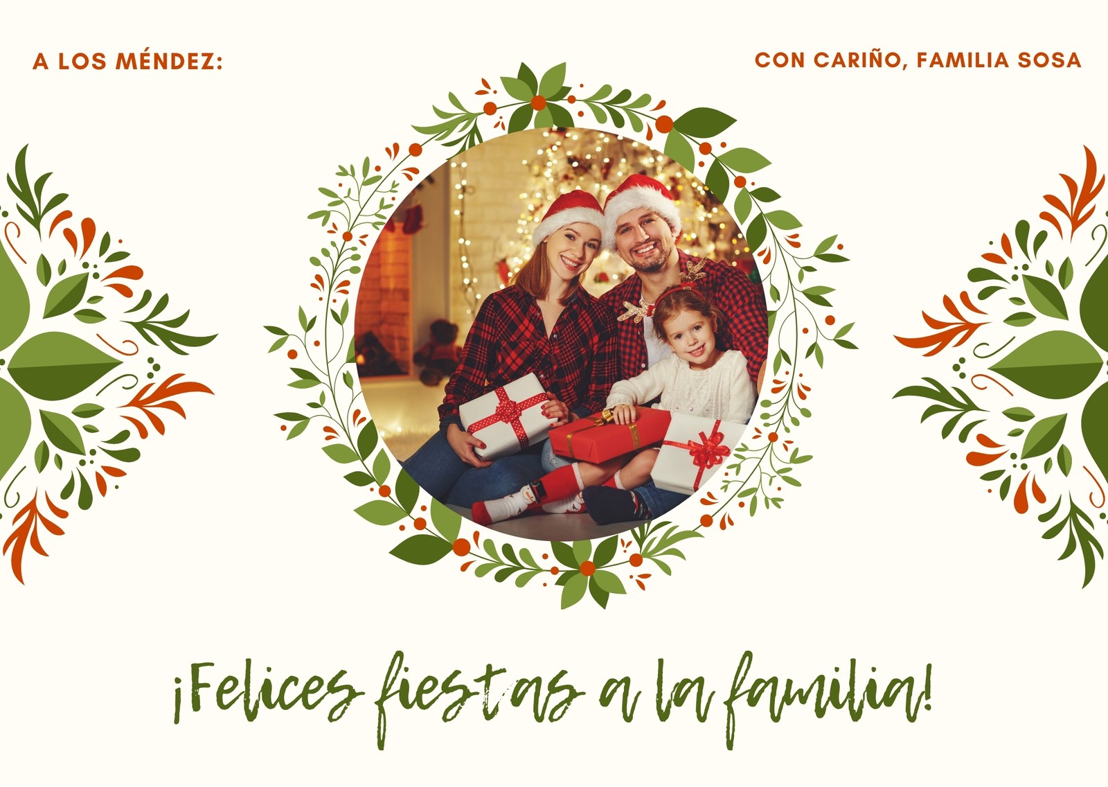 Verde y Rojo Foto Navidad Tarjeta