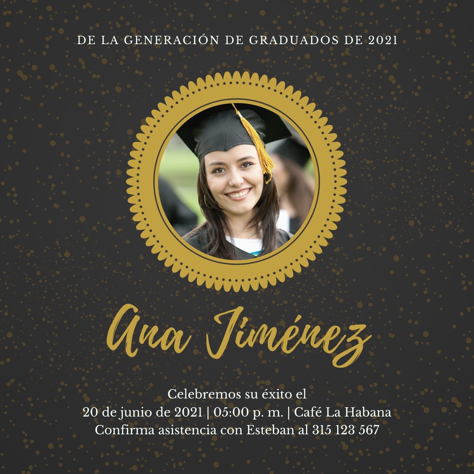 Dorado Salpicadura Foto Graduación Invitación Dorado Salpicadura Foto Graduación Invitación